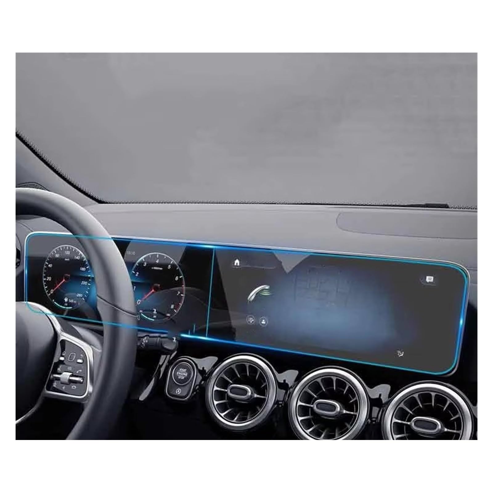 Displayschutz-Folie Für Benz Für GLA H247 2020 Autonavigation Displayschutzfolie Aus Gehärtetem Glas Autoinnenraum Anti-Kratz-Folienbeschläge Schutzfolie von Drkxdt