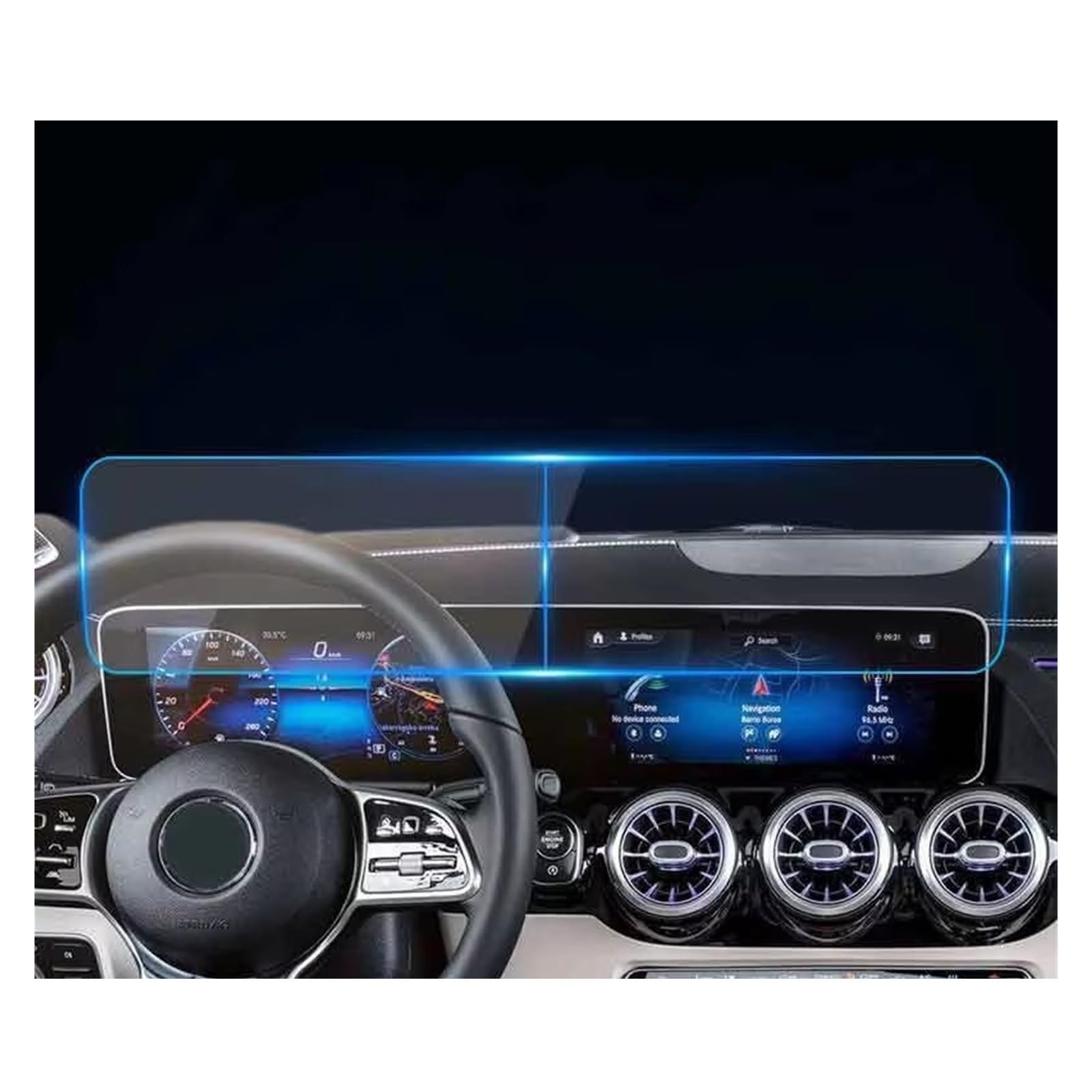 Displayschutz-Folie Für Benz Für GLB 180 200 2020 2021 Auto GPS-Navigation LCD-Bildschirm Gehärtetes Glas Schutzfolie Auto-Innenausstattung Schutzfolie von Drkxdt