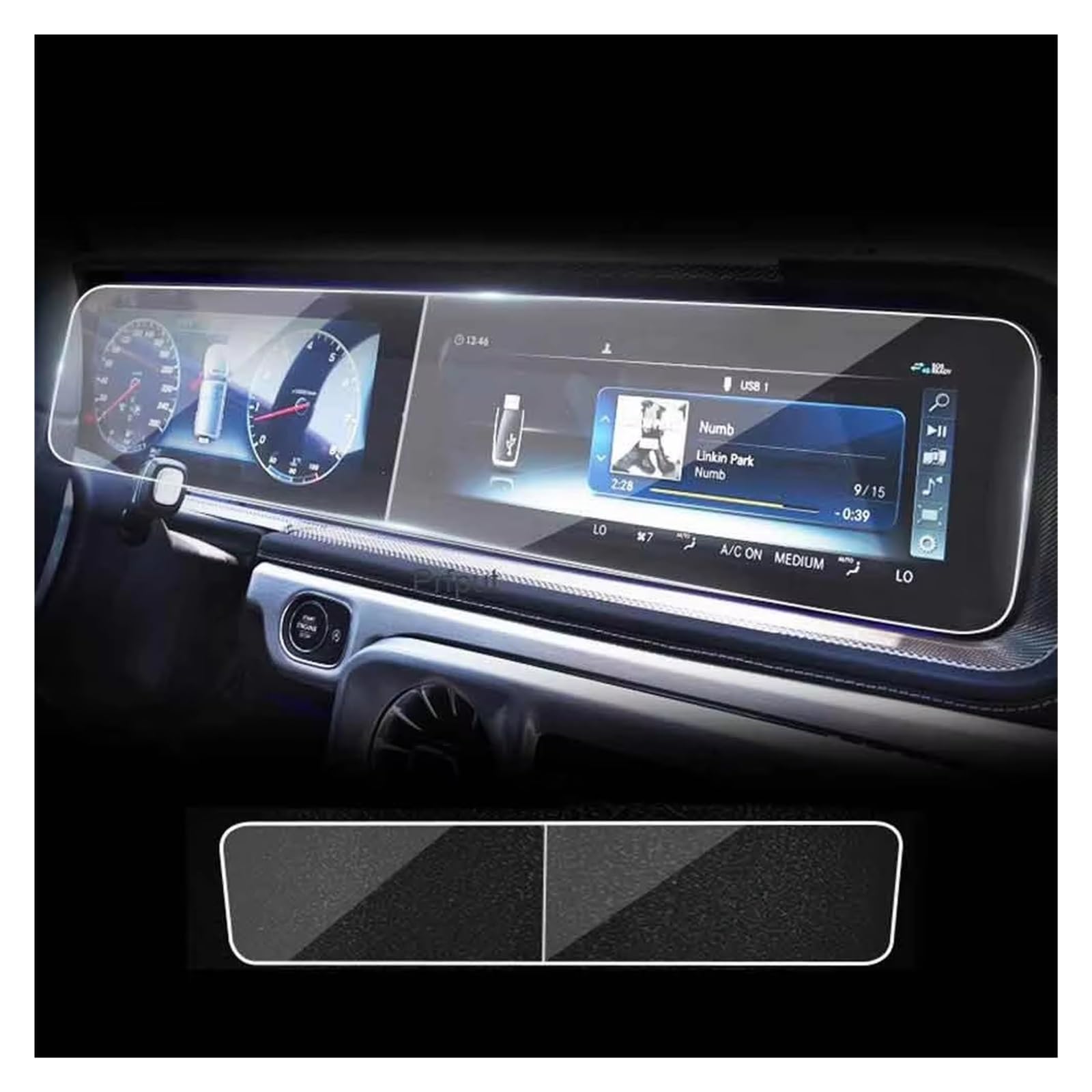 Displayschutz-Folie Für Benz Für GLE Für GLS GS Glas W167 V167 GLE350/450 X167 G463 G500 W222 Autonavigationsbildschirm Schutzfolie Aus Gehärtetem Glas Schutzfolie von Drkxdt