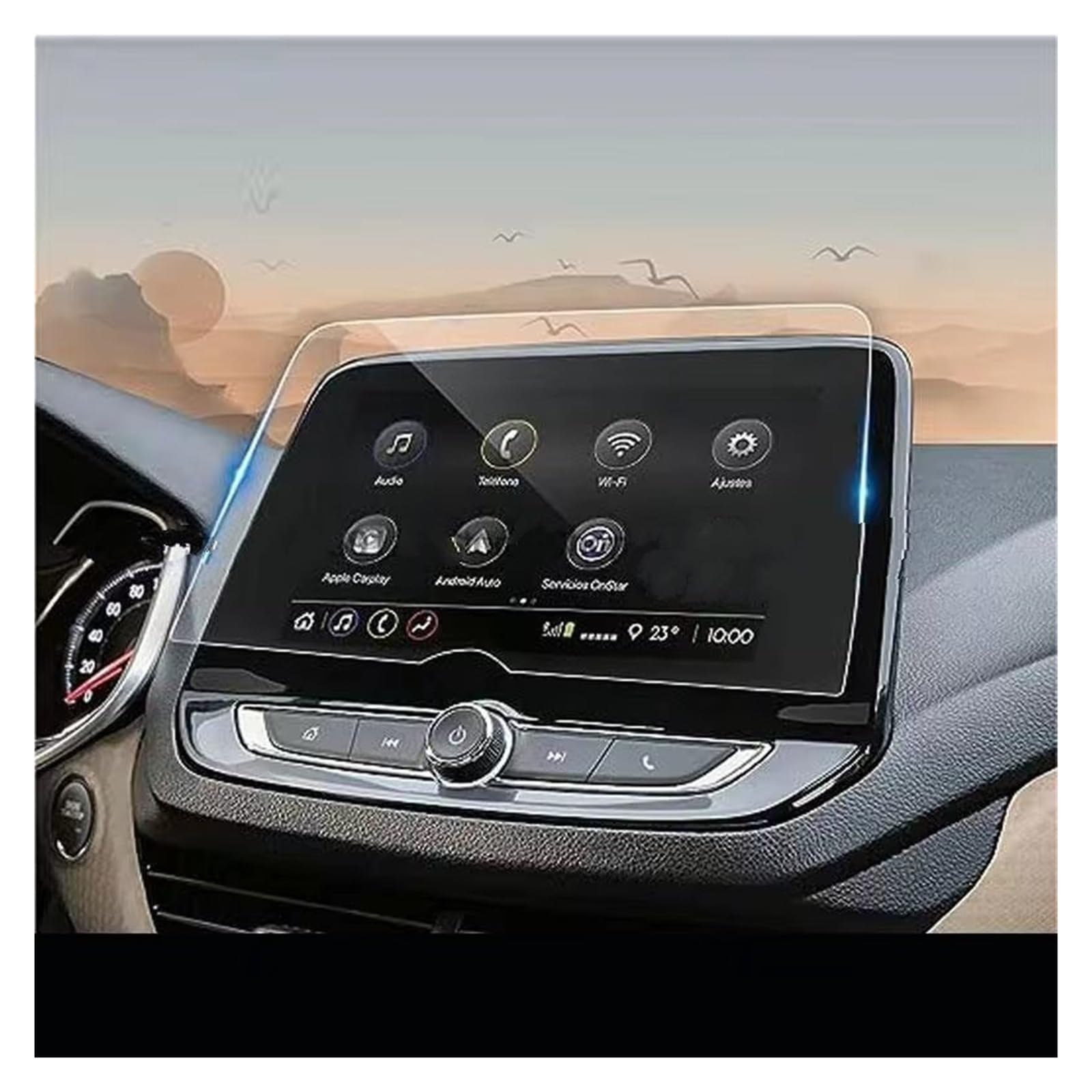 Displayschutz-Folie Für Chevrolet Für Onix Für Mylink Für Novo Für Onix 2021 Autoradio GPS-Navigation Kratzfeste Montage Displayschutzfolie Aus Gehärtetem Glas Schutzfolie von Drkxdt