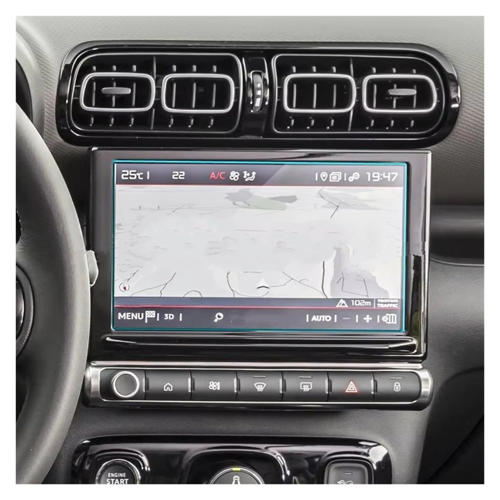 Displayschutz-Folie Für Citroen Für C3 Für AIRCROSS 2021 Autoradio GPS-Navigationsbildschirmabdeckung Displayschutzfolie Aus Gehärtetem Glas Schutzfolie von Drkxdt