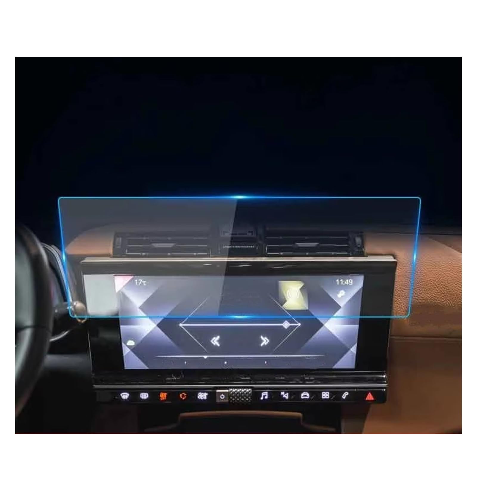 Displayschutz-Folie Für Citroen Für DS7 2018 2019 2020 12,3 Zoll Auto-Navigationsbildschirm PET-Schutzfolie Auto-Innenaufkleber Zubehör Schutzfolie von Drkxdt