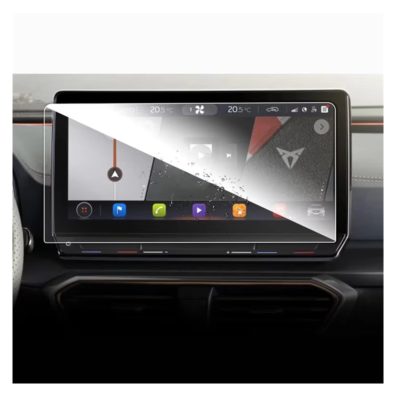 Displayschutz-Folie Für Cupra Für Formentor 12 Zoll Autonavigation Touch Center Displayschutzfolie Autoinnenausstattung PET-Folie 300 MM * 147 MM Schutzfolie von Drkxdt