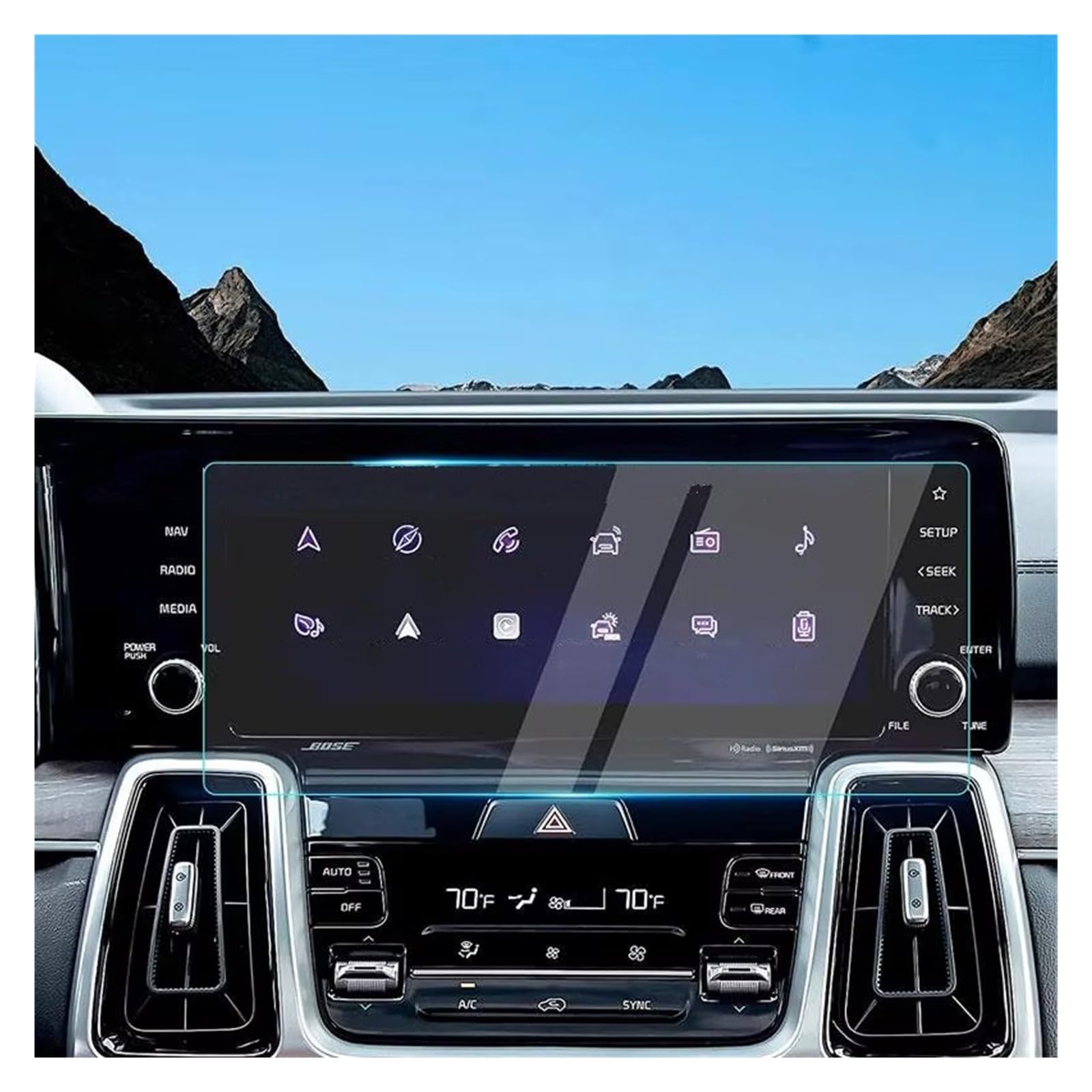 Displayschutz-Folie Für Kia Für Sorento MQ4 2021 2022 Autonavigation Displayschutzfolie Autoinnenausstattung Gehärtetes Glas Film Schutzfolie von Drkxdt