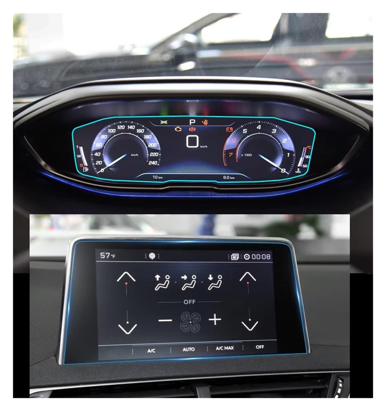 Displayschutz-Folie Für Peugeot 3008 5008 2017 2018 2019 Zubehör Auto Navigtion Gehärtetem Glas LCD Screen Schutz Film Aufkleber Dashboard Schutz Schutzfolie von Drkxdt