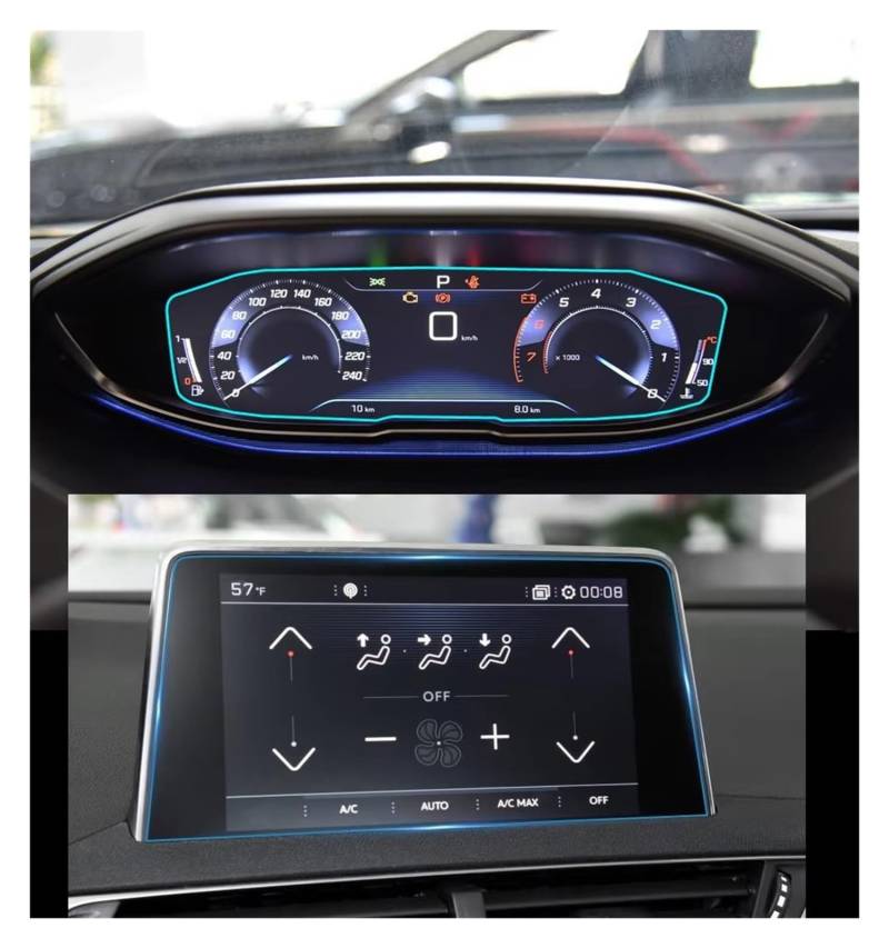 Displayschutz-Folie Für Peugeot 3008 5008 2017 2018 2019 Zubehör Auto Navigtion Gehärtetem Glas LCD Screen Schutz Film Aufkleber Dashboard Schutz Schutzfolie von Drkxdt