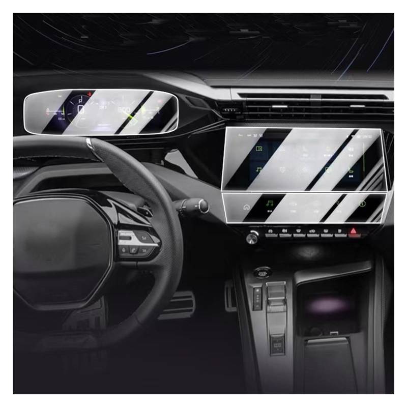 Displayschutz-Folie Für Peugeot 308 Für SW 408 2022 2023 10-Zoll-LCD-Autoradio GPS-Navigation Gehärtetes Glas Und Armaturenbrett-Bildschirmschutzfolie Schutzfolie von Drkxdt