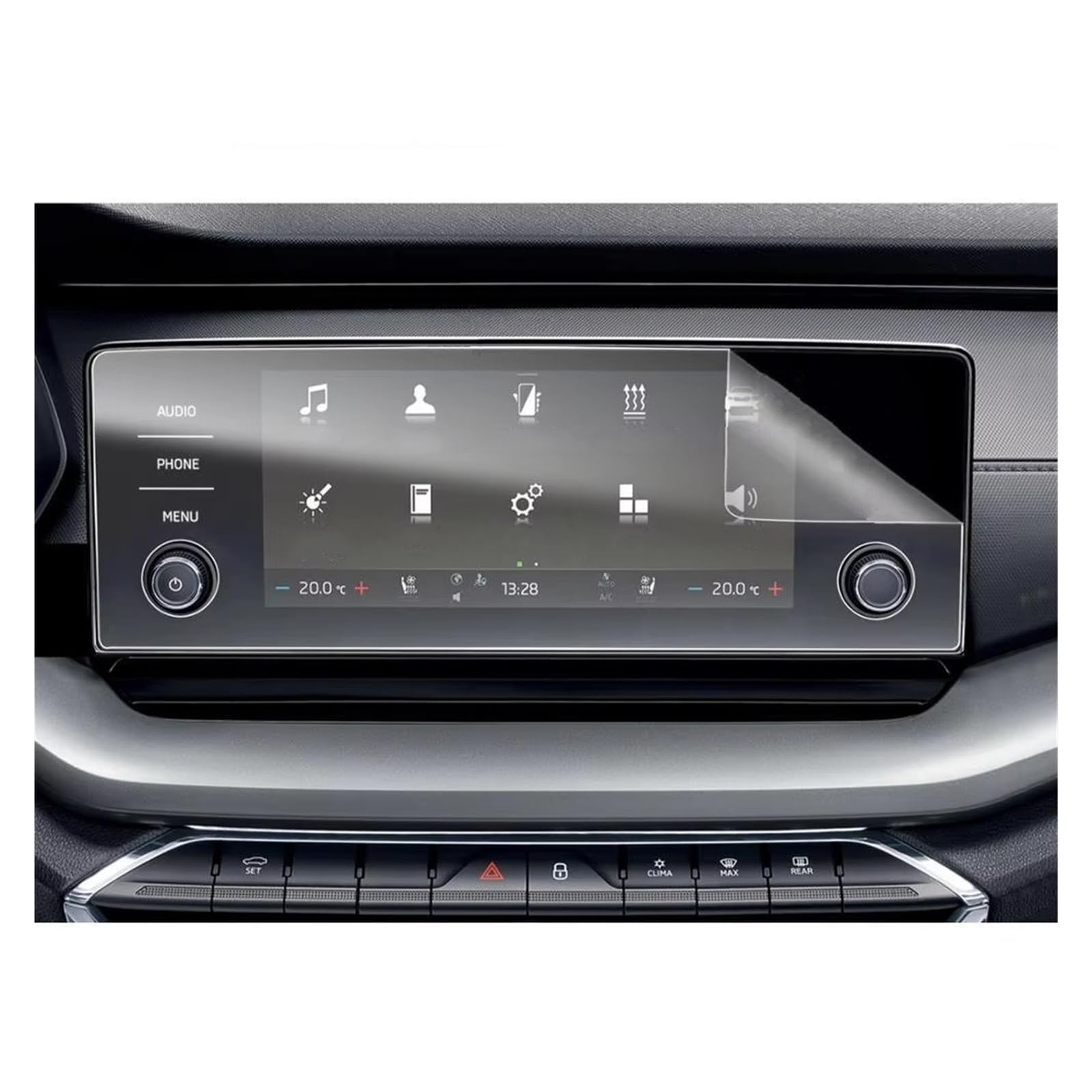 Displayschutz-Folie Für Skoda Für Octavia MK4 2020 8,25 Zoll Auto Multimedia Radio Display Auto Innen Zubehör PET Displayschutzfolie Schutzfolie von Drkxdt