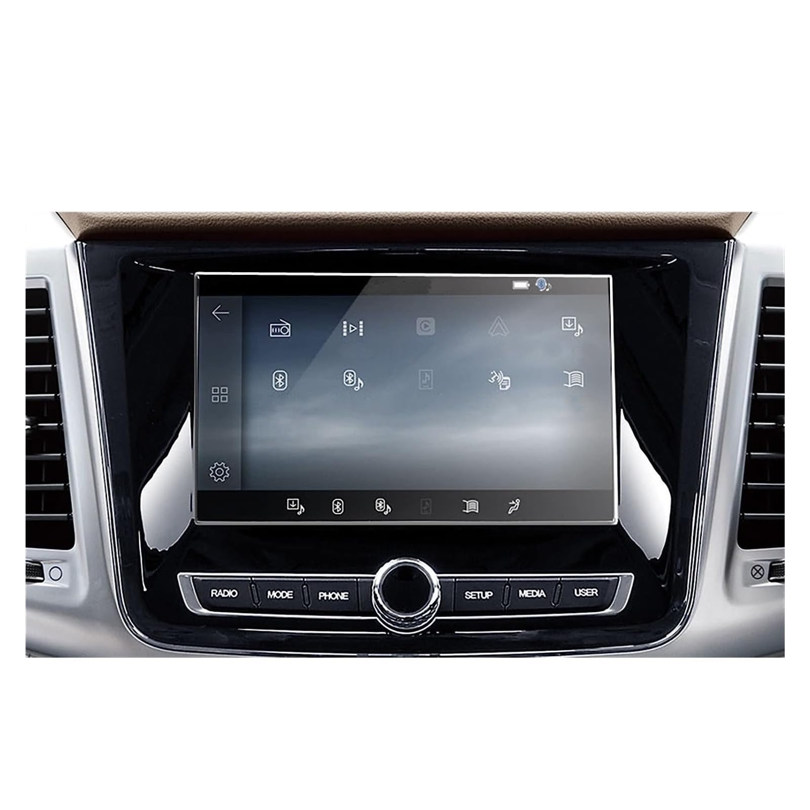 Displayschutz-Folie Für SsangYong Für Rexton 2021 GPS Navigation Touchscreen Schutzfolie 2 Stück PET Film Protector Schutzfolie von Drkxdt