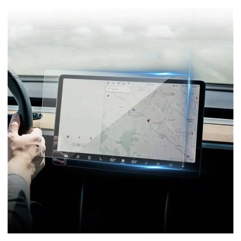 Displayschutz-Folie Für Tesla Für Modell 3 Y Autonavigation Displayschutzfolie Center Control Screen Glasfolie Gehärtetes Glas Anti-Kratz-Schutzfolie Schutzfolie von Drkxdt