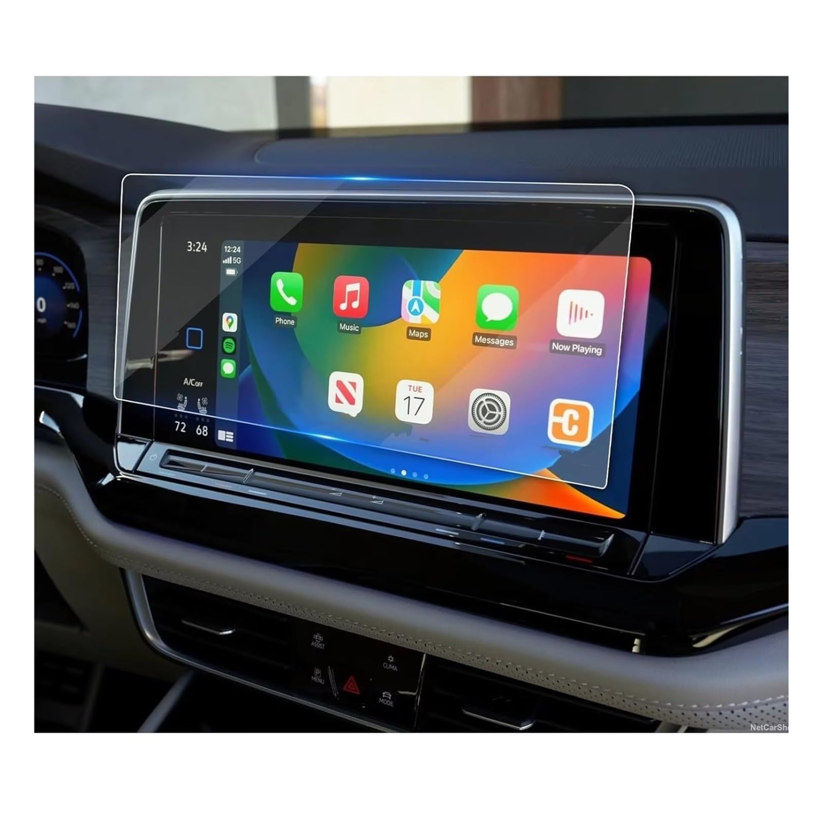 Displayschutz-Folie Für VW Für Atlas 2024 Screen Protector 12 Zoll Infotainment Screen Protector Glas Schutzfolie von Drkxdt