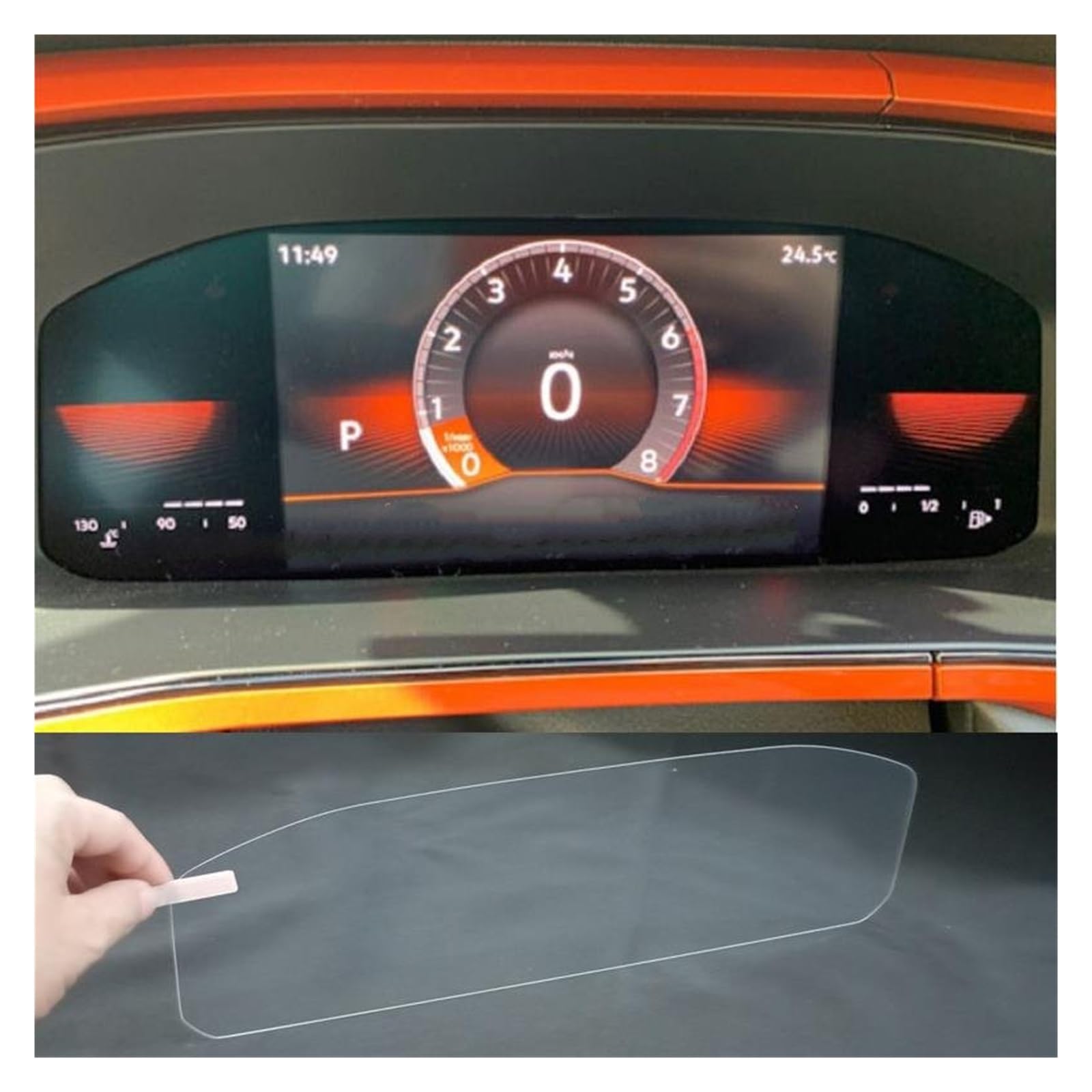 Displayschutz-Folie Für VW Für Polo 2023 Instrument Gehärtetem Glas Displayschutzfolie Dashboard-Bildschirm Anti-Kratz-Film Armaturenbrettglas Schutzfolie von Drkxdt