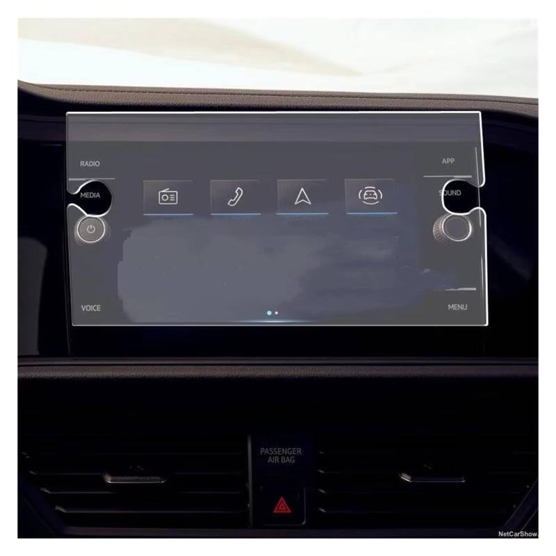 Displayschutz-Folie Für VW Für Tiguan 2021 2022 8 Zoll Auto Infotainment Radio GPS Navigation Displayschutzfolie Armaturenbrett Gehärtetes Glas Film Schutzfolie von Drkxdt