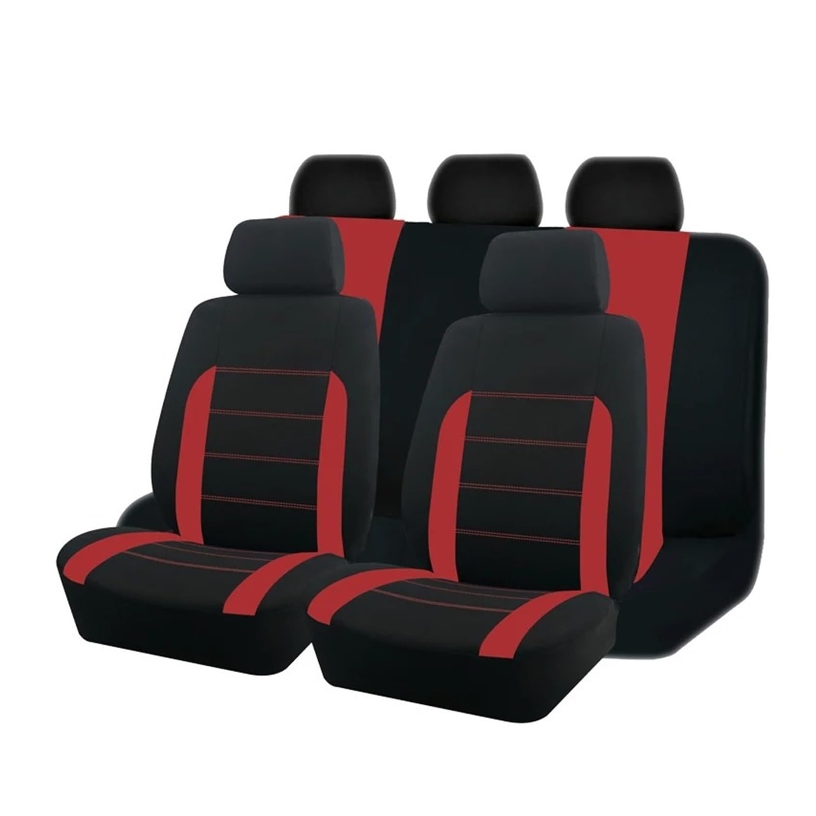 Drkxdt Auto Schonbezüge 2 Mm Schaumstoff Sport Universal Polyester Autositzbezug-Set Autositzschutz Für Auto SUV Autositzbezüge(TypeC Red 5 seat) von Drkxdt