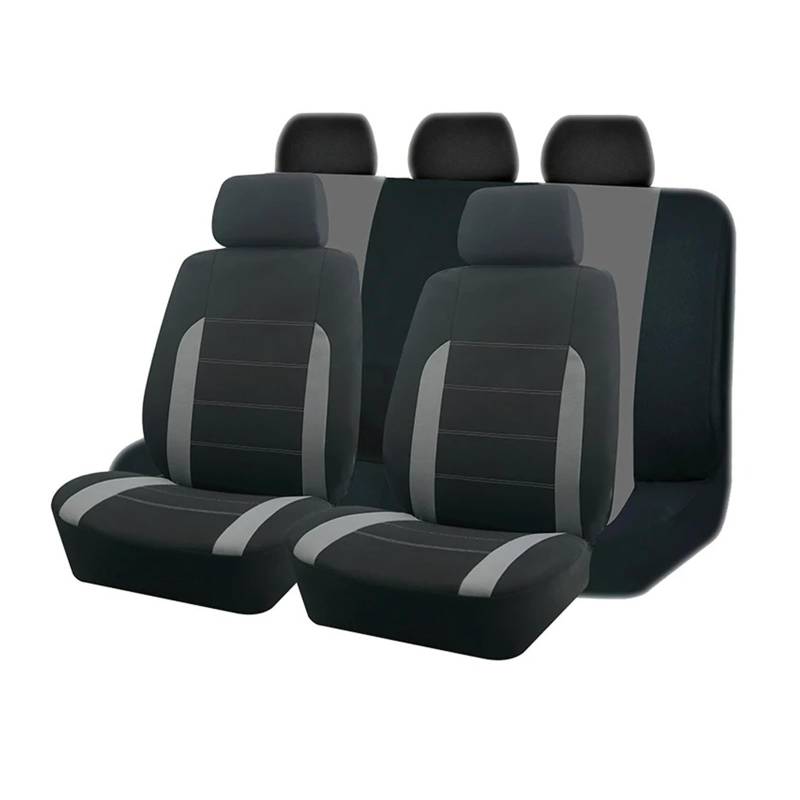 Drkxdt Auto Schonbezüge 4-teilig/9-teilig Universal-Autositzbezüge Aus Polyester Für Die Meisten Autos, SUVs, LKW, Vans, Autositzschutz Autositzbezüge(AD9305-Set-Gray) von Drkxdt