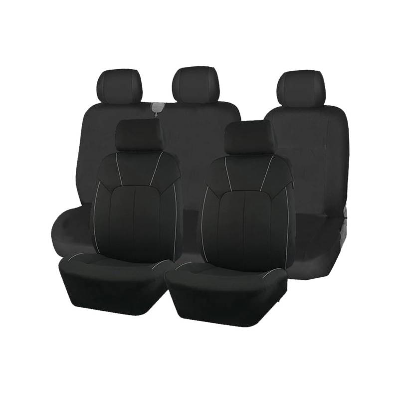 Drkxdt Auto Schonbezüge Schwarze Universal-Sitzbezüge Fürs Auto 2+1 Typ Split Autositzbezug Polyester Mit Airbag Kompatibel Autositzbezüge(Gray Line) von Drkxdt