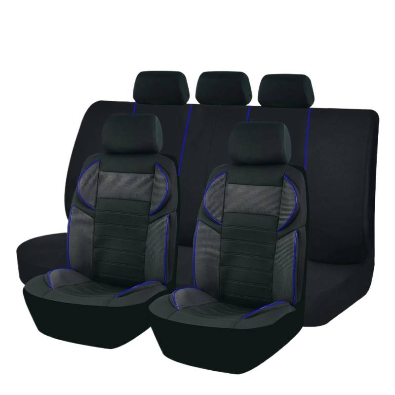 Drkxdt Auto Schonbezüge Universal 4mm Autositzbezüge Schwamm-Stil Für Die Meisten Autos SUV LKW Sitzbezüge Im Sportdesign Autositzschutz Autositzbezüge(Blue 5 Seat) von Drkxdt