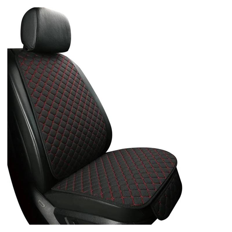 Drkxdt Auto Schonbezüge Universal Autositzbezug Schutz Leinen Vorne Hinten Hinten Flachs Sommer Kissen Pad Matte Limousine SUV Pick-up Auto Innen Zubehör Autositzbezüge(Black red 1 seat) von Drkxdt