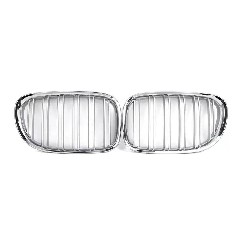 Front Kühlergrille 1 Paar Doppel Linie Silber Auto Vorderen Stoßfänger Sport Gitter Nieren Racing Grill Für 7 Serie Für F01 Für F02 2009 2010 2011-2015 Auto Zubehör Auto Front Gitter(Silber) von Drkxdt