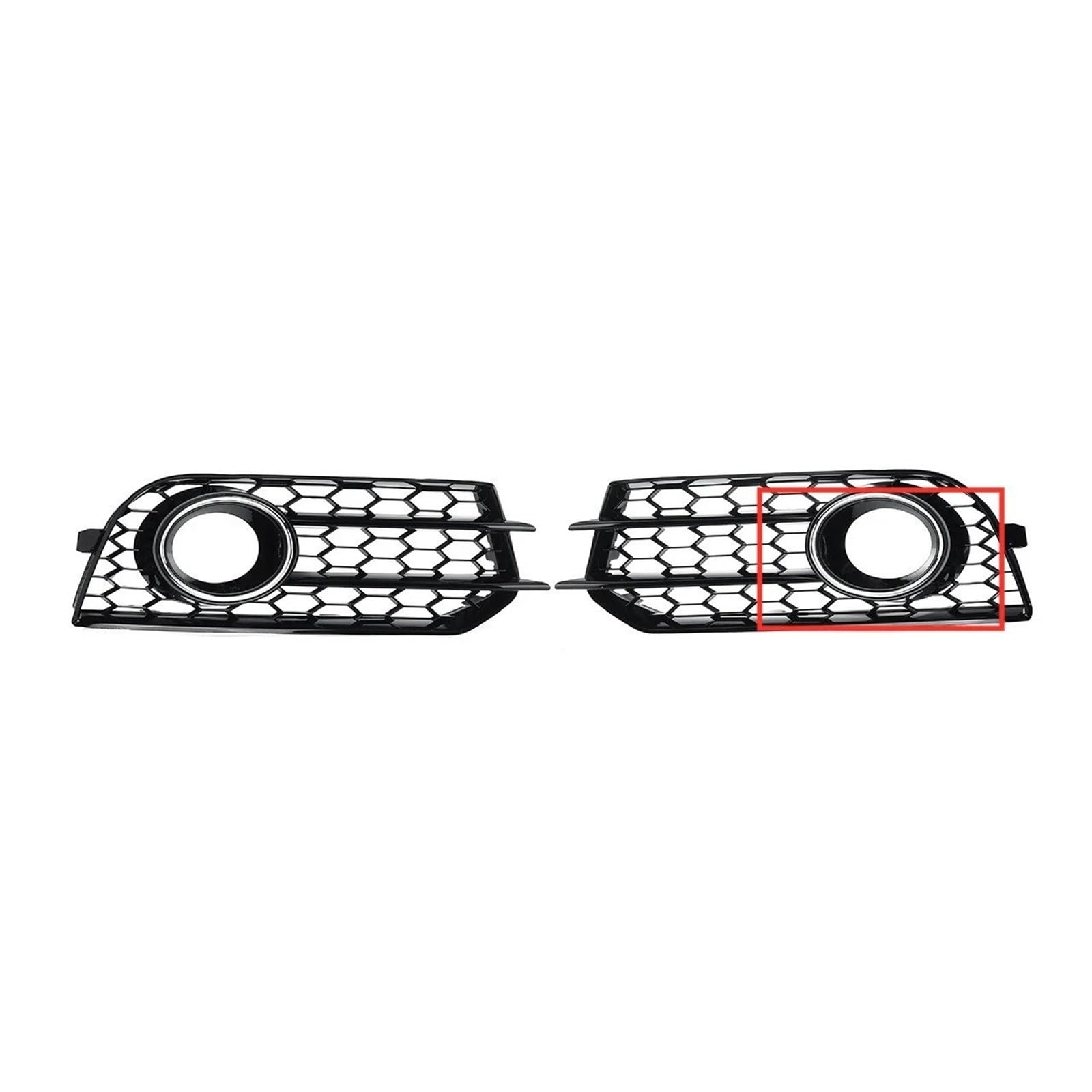 Front Kühlergrille 1 Paar Front Stoßstange Nebel Lampe Racing Grille Für A1 Für 8X 2010 2011 2012 2013 2014 Honeycomb Mesh Nebel Licht Grill Abdeckung Auto Front Gitter(Chrome Silver) von Drkxdt