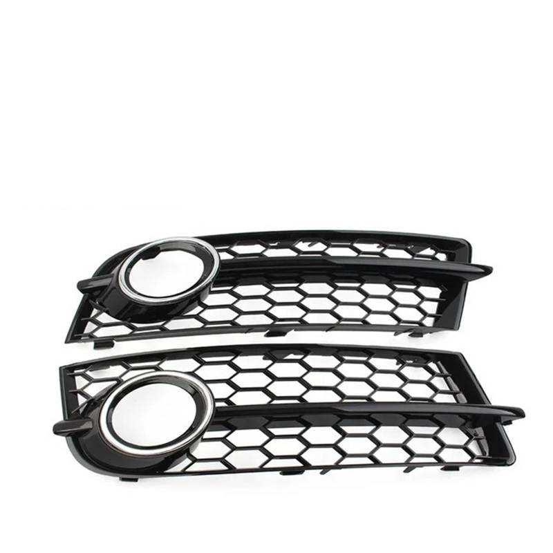 Front Kühlergrille 1 Paar Glänzend Schwarzer Auto-Nebelscheinwerfergrill Für TT Für 8J 2006 2007–2014 Frontstoßstange Honeycomb Mesh Lichtabdeckung Außenzubehör Auto Front Gitter(Chrome Silver) von Drkxdt