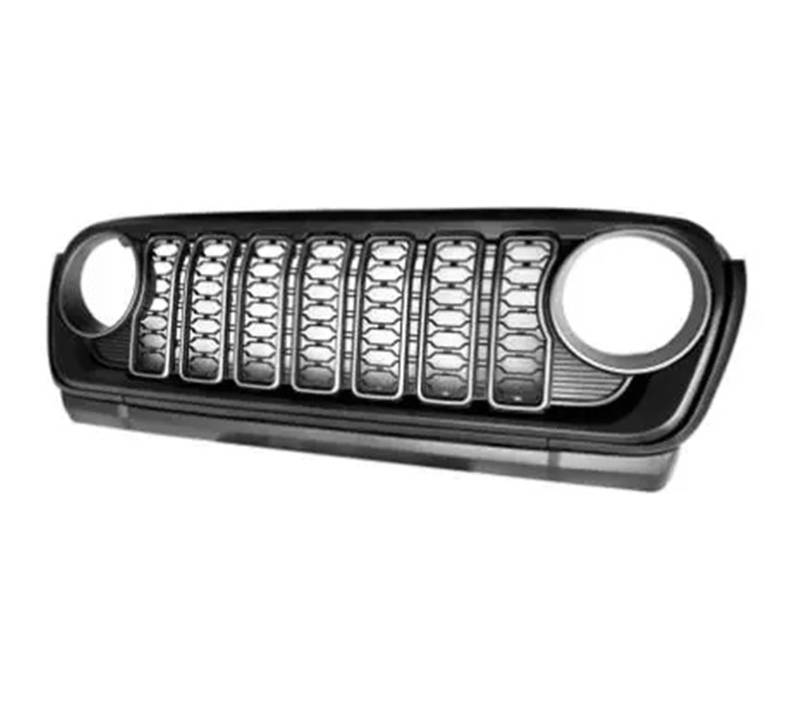 Front Kühlergrille 2018 2019 2020 2021 2022 2023 2024 Frontgrill Schwarz Mesh Grille Fit Für Jeep Für Wrangler Für JL Für Gladiator Für JT Auto Front Gitter(No Camera Hole) von Drkxdt