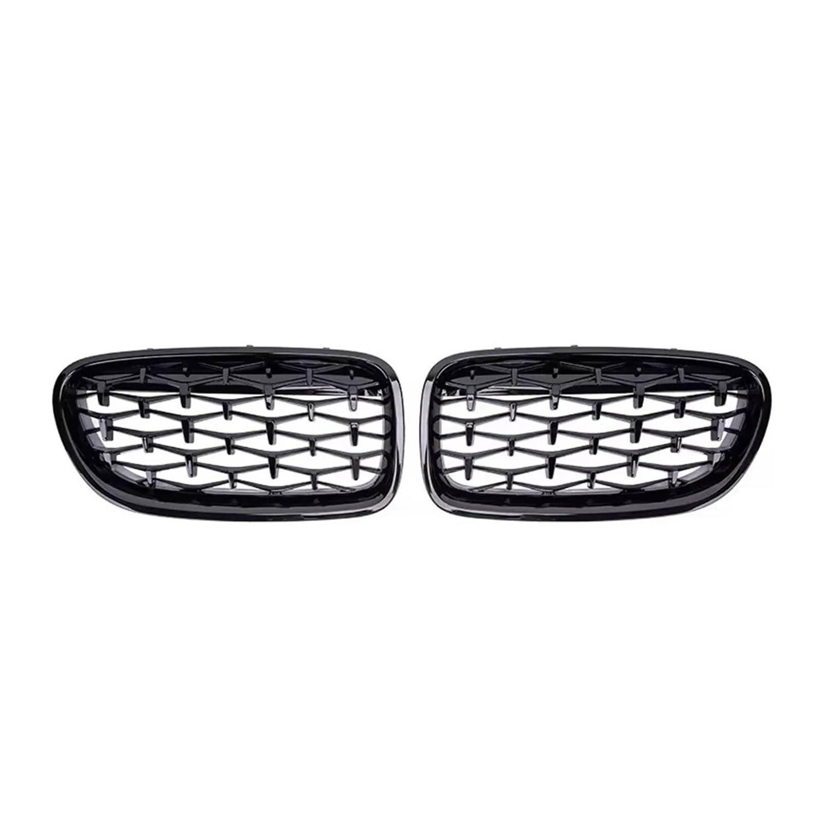 Front Kühlergrille All Black Double Line Style Frontstoßstangengrill Für 5er Für F10 Für F11 Für F18 2010 2011–2017 Für 528i Für 535i Diamond Style Racing Grill Auto Front Gitter(Diamond-Glossy Black) von Drkxdt