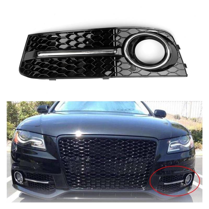 Front Kühlergrille Auto Front Kühlergrills Für A4 Für B8 2009 2010 2011 2012 Auto Front Stoßstange Nebel Licht Kamm Gitter Grill ABS Grille Auto Teile Auto Front Gitter(Links) von Drkxdt