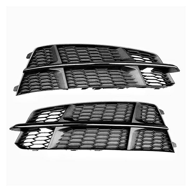 Front Kühlergrille Auto Frontgrill Honeycomb Grille Abdeckung Mesh Grill Für A6 Für C7 Für A6L Für S-Linie 2015 2016 2017 2018 Nebel Licht Kühlergrill Abdeckung Auto Front Gitter(Glossy Black) von Drkxdt