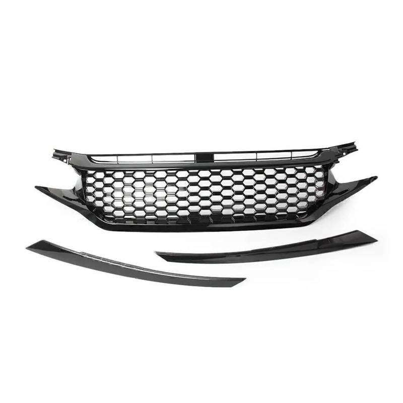 Front Kühlergrille Auto-Frontkühlergitter Für Civic 2016 2017 2018 Wabenglanzschwarz Frontstoßstange Netzgrill Auto Front Gitter von Drkxdt