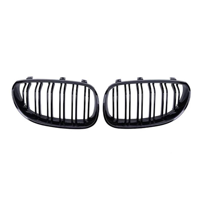 Front Kühlergrille Auto-Frontstoßstangengrill Nieren-Racing-Grill Für E60 Für E61 Für 5er-Serie 2003 2004 2005 2006 2007 2008 2009 Glänzend Schwarz Auto-Doppellamellen Auto Front Gitter von Drkxdt