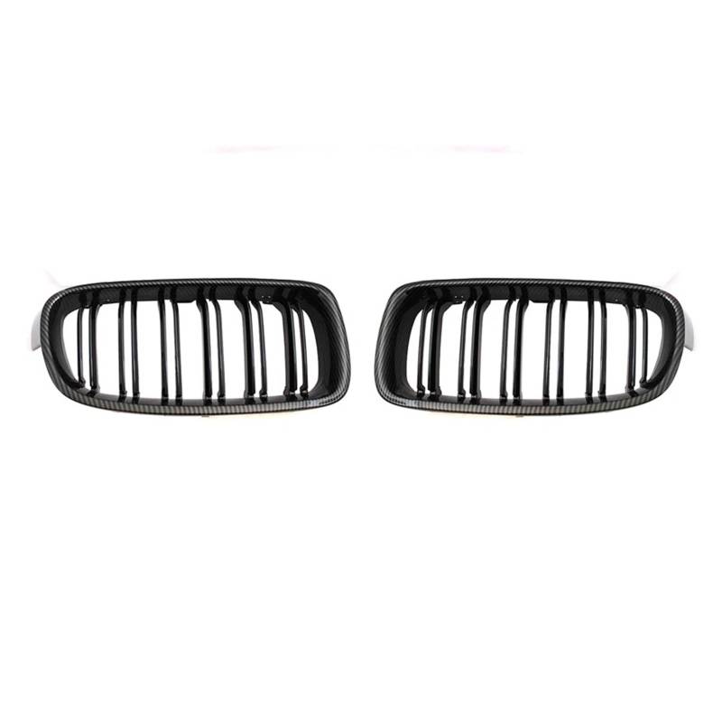 Front Kühlergrille Auto Styling Front Niere Grille Dual Lamellen Grille Für F30 Für F31 Für F35 2012 2013 2014 2015-2018 Für 320i Für 325i Für 328i Auto Zubehör Auto Front Gitter(Double Line Carbon) von Drkxdt