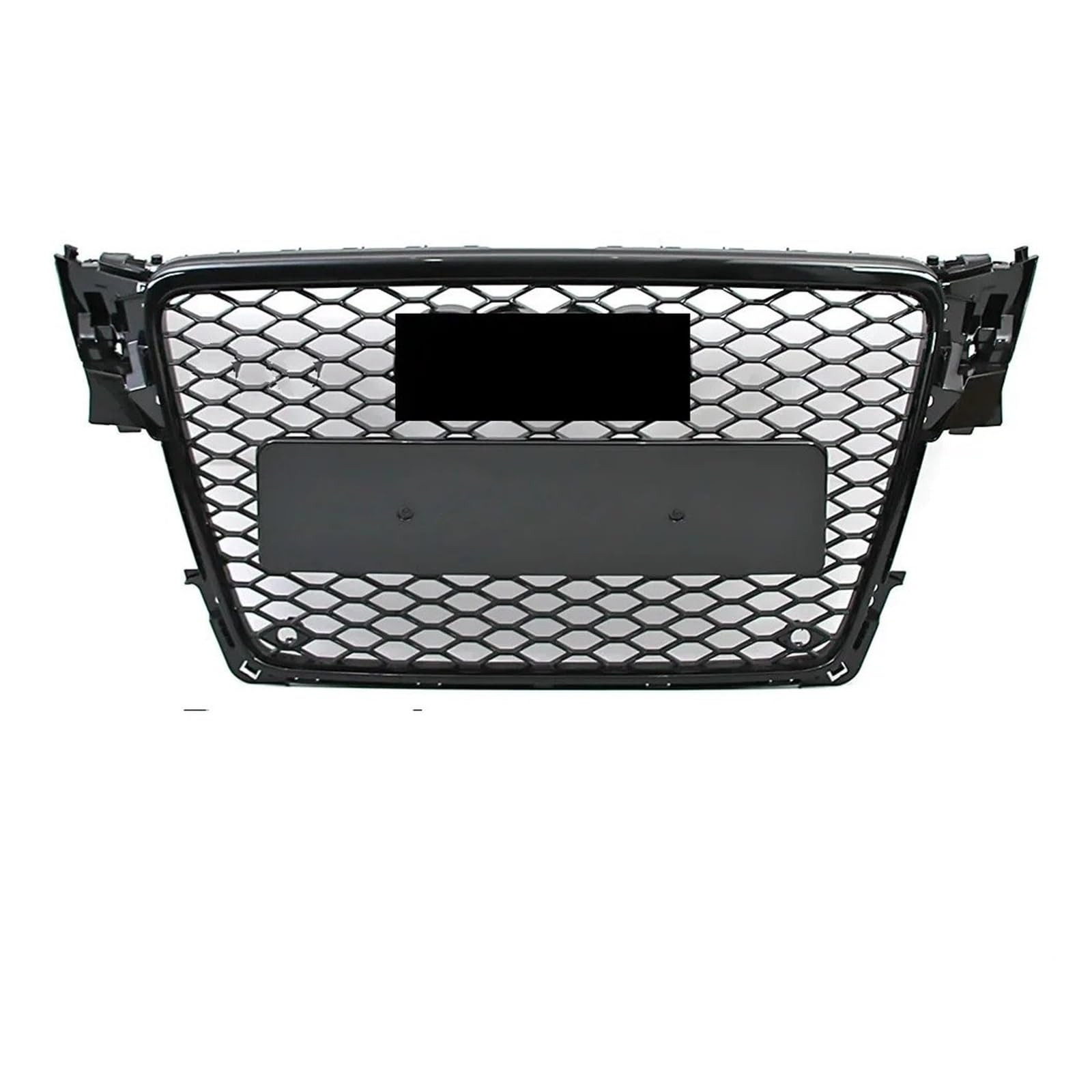 Front Kühlergrille Chrom Silber Honeycomb Sport Mesh Frontstoßstangengrill Für A4 Für S4 Für B8 Für 8T 2009 2010 2011 2012 Glänzend Schwarzer Frontstoßstangengrill Auto Front Gitter(Glossy Black) von Drkxdt