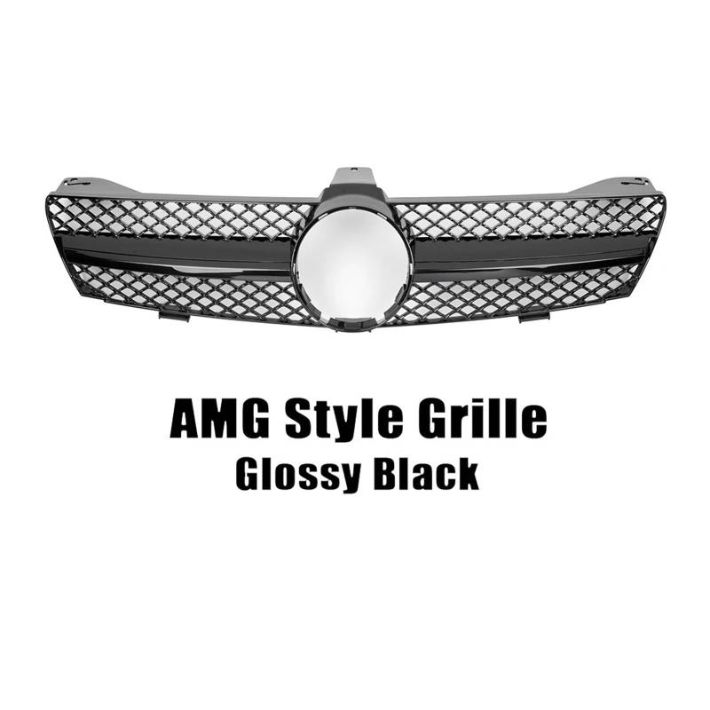 Front Kühlergrille Chrome Black Diamonds Style Frontstoßstangengrill Für Für Benz Für CLS-Klasse Für W219 Für CLS350 Für CLS500 2005 2006 2007 2008 Auto Front Gitter(AMG-Glossy Black) von Drkxdt