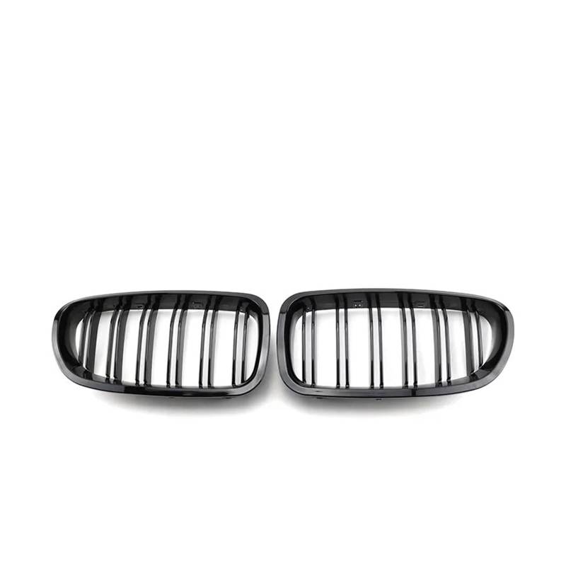 Front Kühlergrille Diamond Style Auto-Frontgrill Für 5er Für F10 Grill Für F11 Für F18 2010 2011 2012 2013-2017 Glänzend Schwarzer Renngrill Auto-Styling-Zubehör Auto Front Gitter(Dual Gloss Black) von Drkxdt