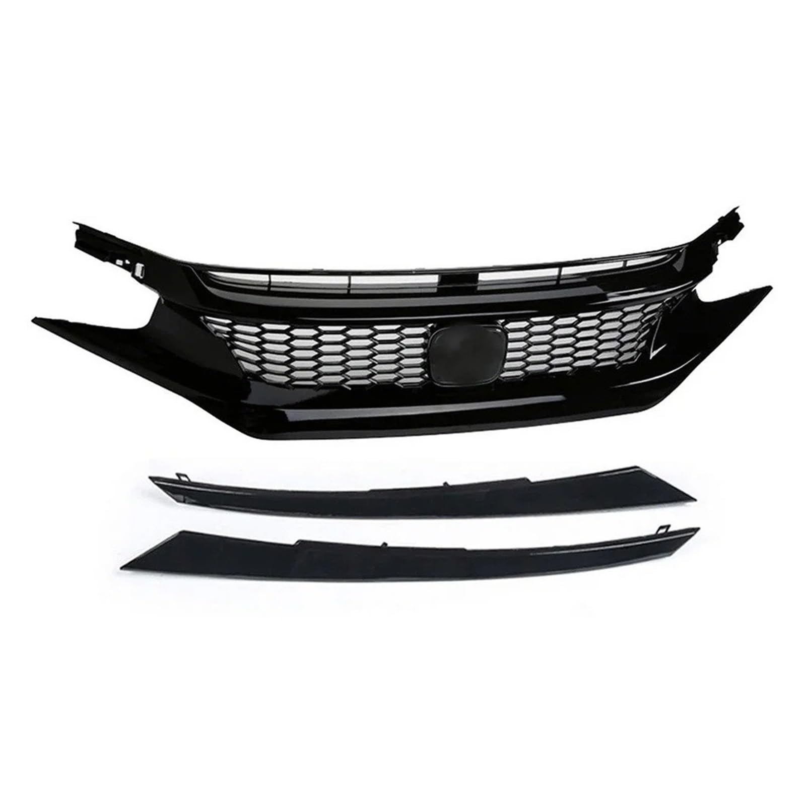 Front Kühlergrille Fronthaubengrill Racing Stoßstangengrill Außenzubehör Für Civic 10. 2016 2017 2018 2019 2020 2021 Schwarzer Ansauggrill Auto Front Gitter(2016-2018 Black-B) von Drkxdt