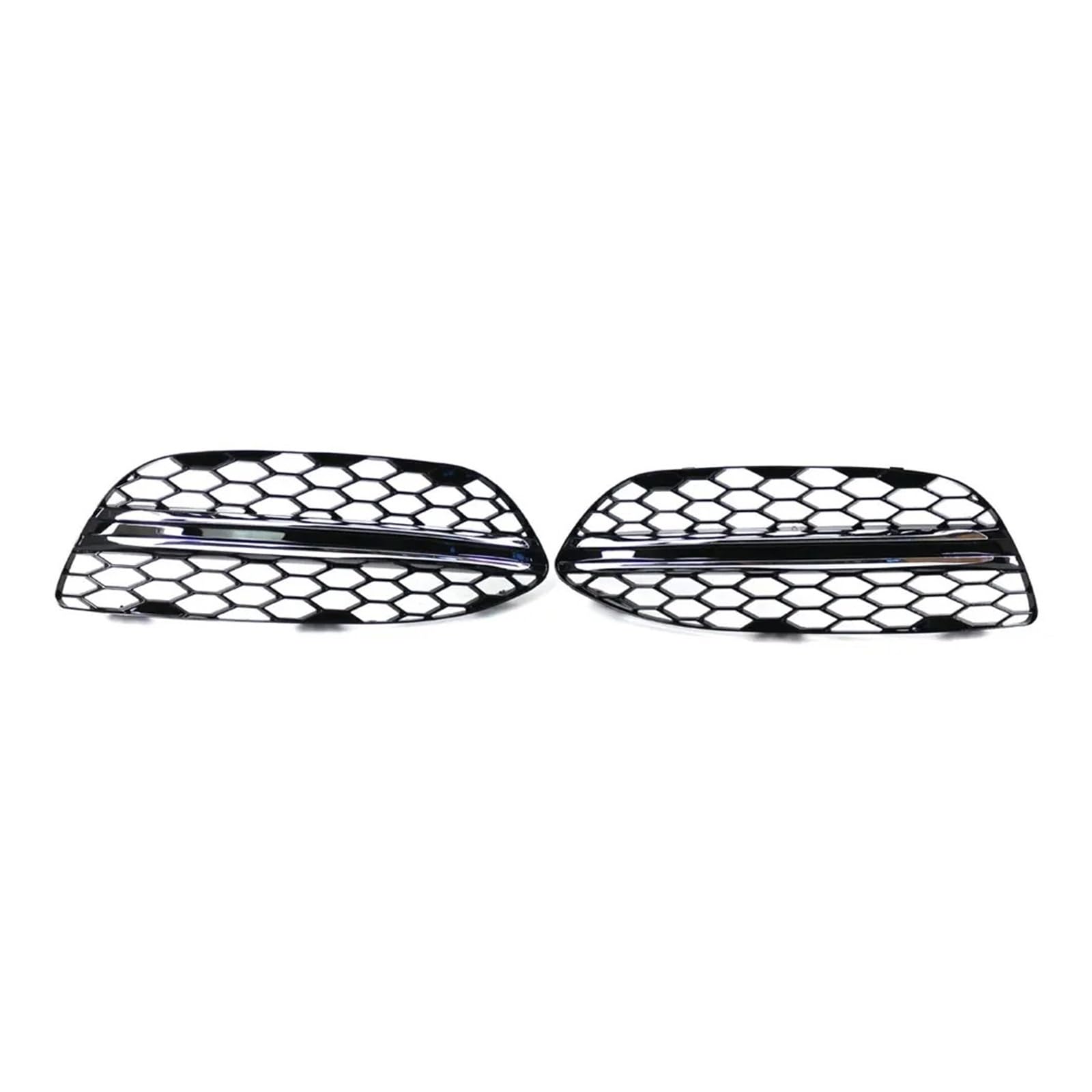 Front Kühlergrille Frontschürze Kühlergrill Nebel Licht Abdeckung Chrome Zierleisten Für Für Benz Für C-Klasse Für W205 Für C180 Für C200 Für C250 2015-2020 Auto Front Gitter(Chrome Black) von Drkxdt