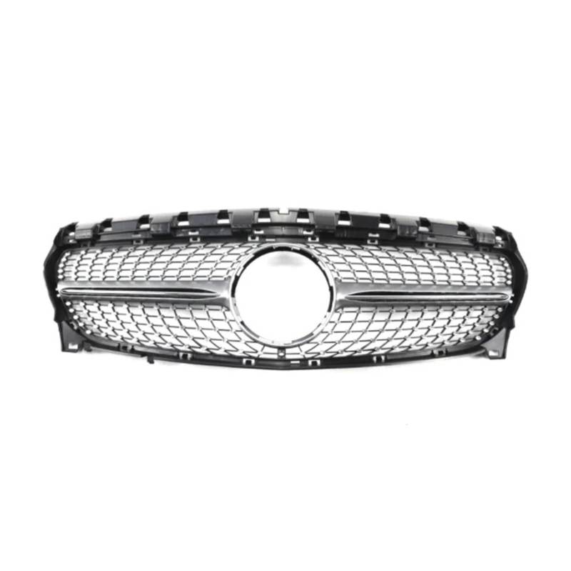 Front Kühlergrille Frontstoßstange Grille Für Für Benz Für CLA Klasse Für W117 2013 2014 2015 2016 Sport Racing Grill Stil Diamant Facelift ABS Auto Auto Front Gitter(Diamond Silver) von Drkxdt