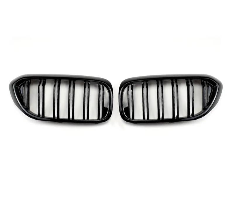 Front Kühlergrille Frontstoßstangengrill Für 5er-Serie Für M5 Für G30 Für G31 Für 520i Für 530i Für 540i ABS 2-Lamellen-Glanzschwarz-Frontnierengrill Auto Front Gitter von Drkxdt