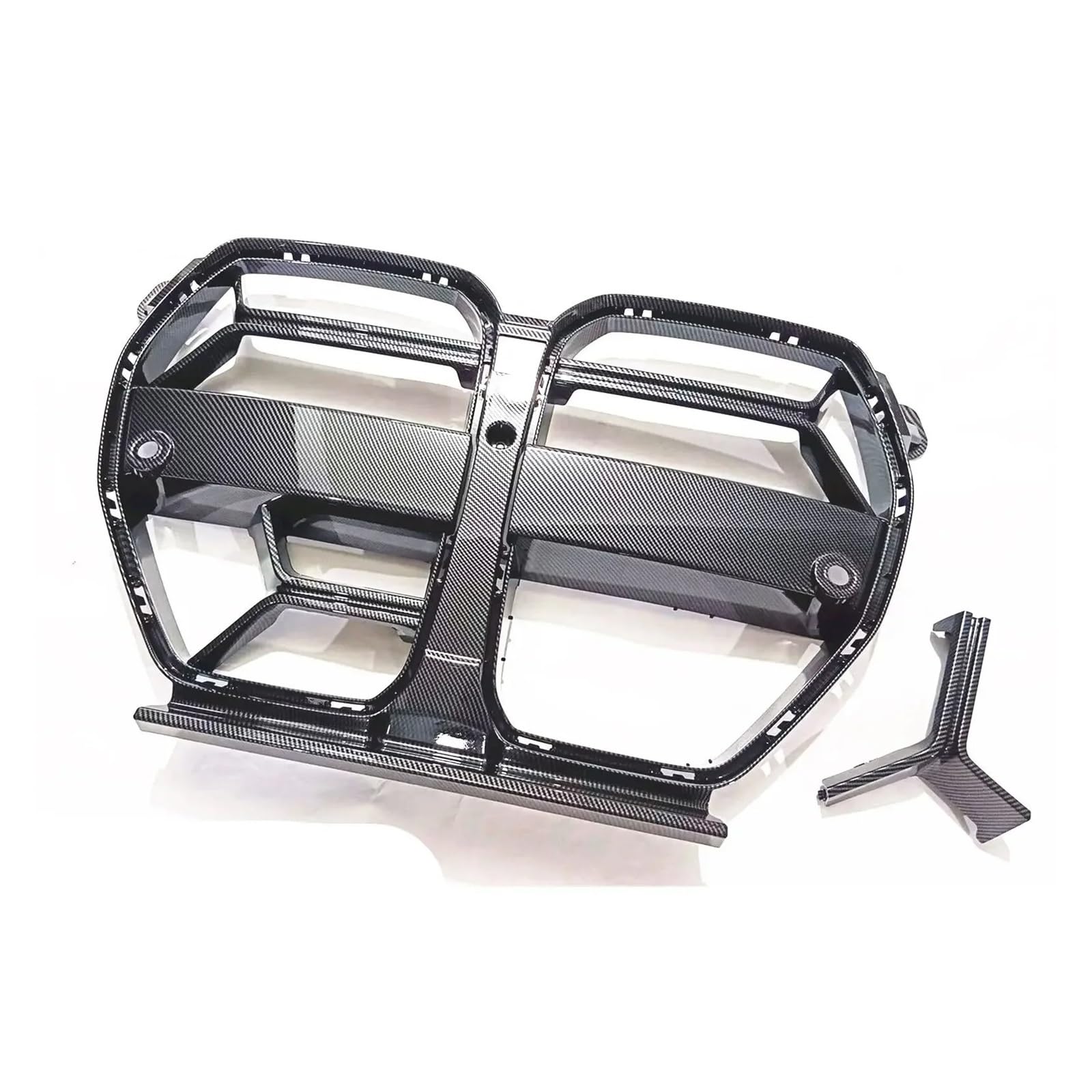 Front Kühlergrille Frontstoßstangengrill Für G80 Für M3 Für G82 Für G83 Für M4 2021 2022 2023 Fronthaube Nierengrill Kohlefaser-Look Glänzend Schwarz Auto Front Gitter(Carbon Fiber Pattern) von Drkxdt