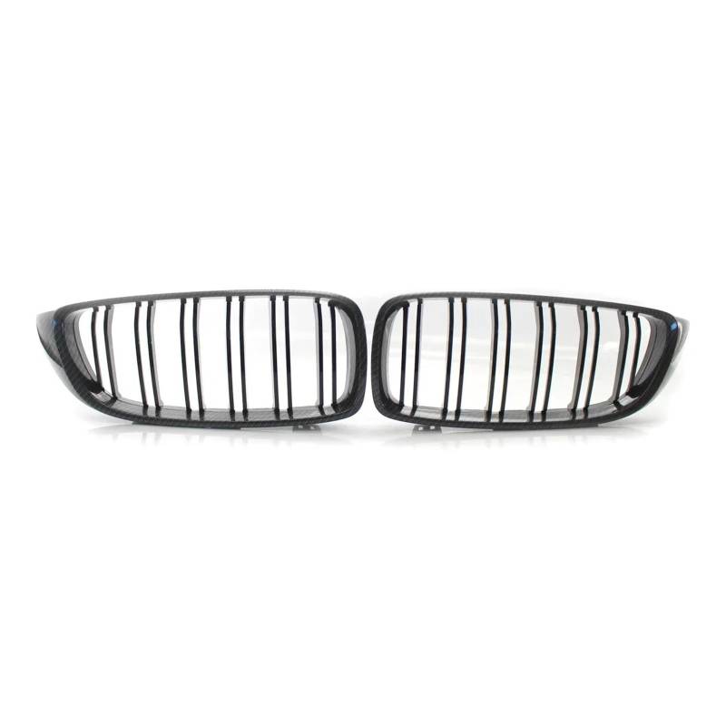 Front Kühlergrille Für 2013 2014 2015 2016 2017 2018 Für 4er Für F32 Für F33 Für F36 Für F80 Für F82 Carbonfaser-Look Auto-Frontnieren-Lamellen-Stil-Grill Auto Front Gitter(Carbon Fiber Black) von Drkxdt