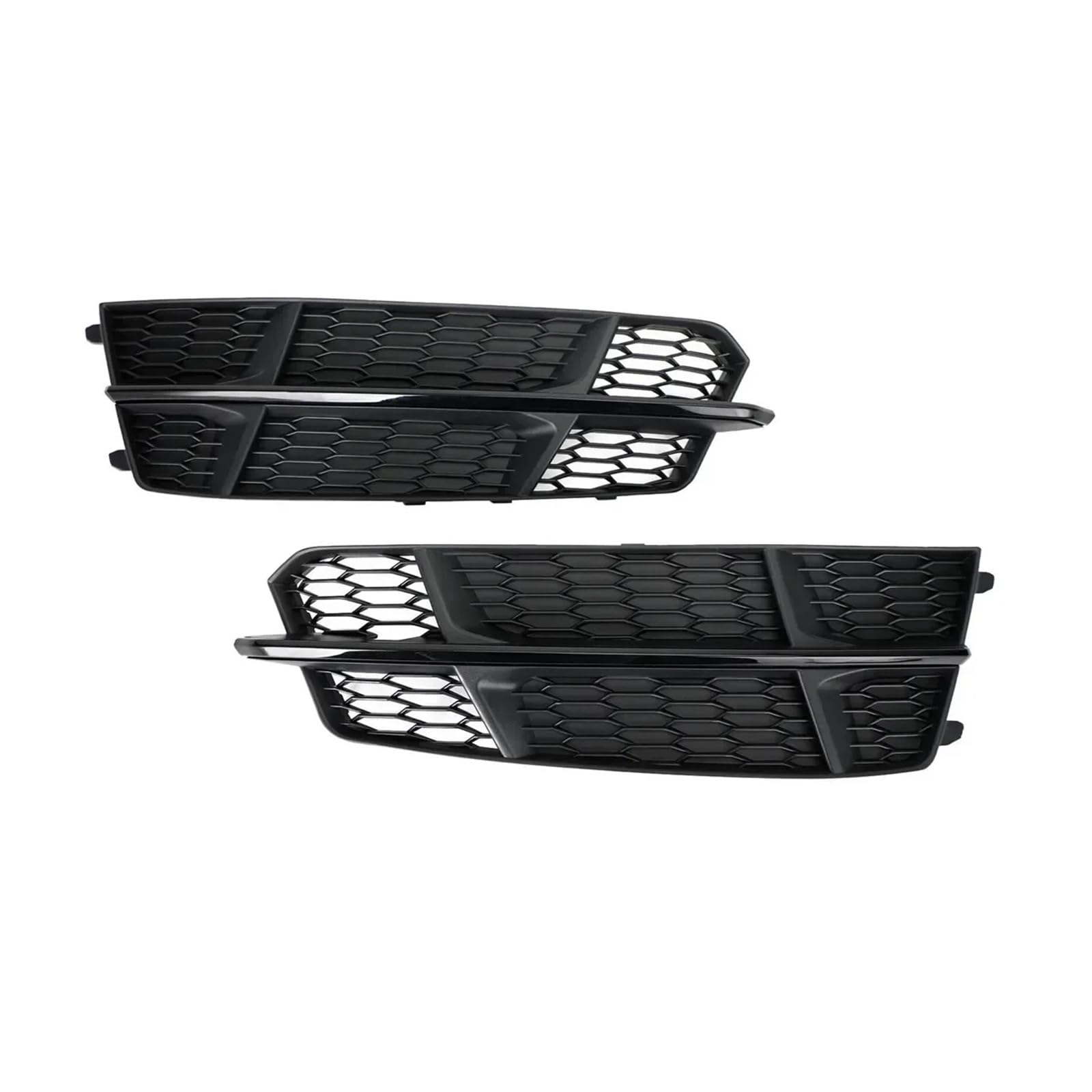 Front Kühlergrille Für A6 Für C7 Für S-Linie 2015 2016 2017 2018 Nebel Licht Racing Grille Abdeckung 1 Paar Auto Waben Hex Nebel Lampe Kühlergrill Grill Auto Front Gitter(Glossy Black) von Drkxdt