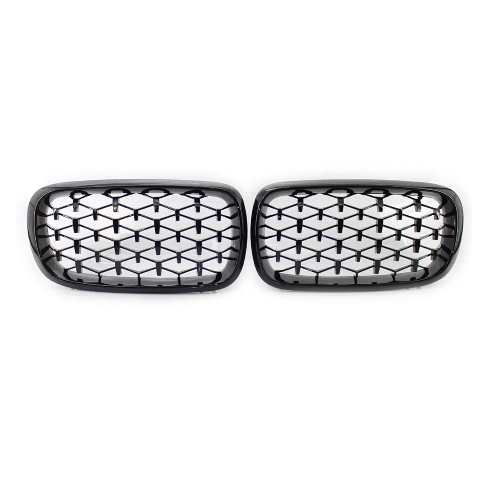 Front Kühlergrille Für F15 Für X5 Kühlergrill Vorne Niere Grill Diamant Meteor Stil Chrom Schwarz Für X6 Für F16 2014 2015 2016 2017 2018 Auto Front Gitter(Schwarz) von Drkxdt