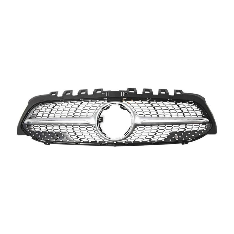 Front Kühlergrille Für Für Benz Für A-Klasse Für W177 Für A200 Für A220 Für A250 Für A35 Schwarz Diamanten Stil Kühlergrill Schwarz Front Stoßstange Grille Auto Front Gitter(Diamonds-Silver) von Drkxdt