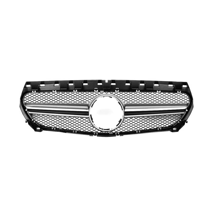 Front Kühlergrille Für Für Benz Für CLA-Klasse Für W117 2013-2019 Für CLA180 Für CLA200 Für CLA250 Für CLA45 Kühlergrill Chrom Diamanten Stoßstange Grille Auto Front Gitter(AMG-Silver) von Drkxdt