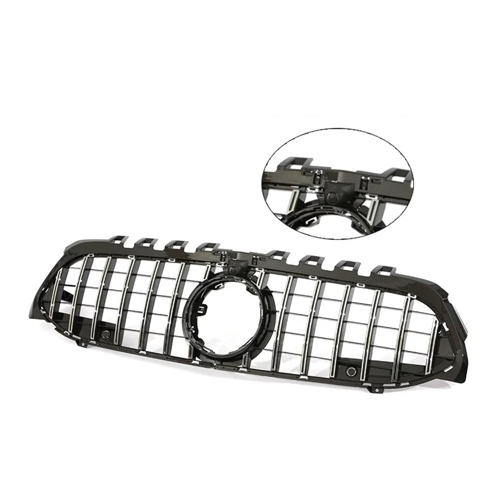 Front Kühlergrille Für Für Benz Für EINE Klasse Für V177 Für W177 2019 2020 2021 2022 Frontschürze Für A35 Für A45 Schwarz Chorme Grille Für A200 Für A180 Auto Front Gitter(14 GT Chrome W Cam) von Drkxdt