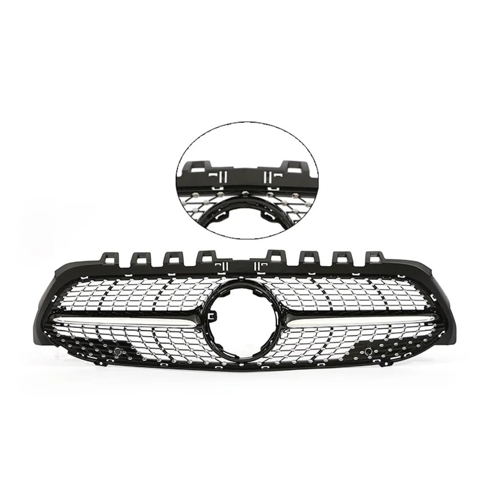 Front Kühlergrille Für Für Benz Für EINE Klasse Für V177 Für W177 2019 2020 2021 2022 Frontschürze Für A35 Für A45 Schwarz Chorme Grille Für A200 Für A180 Auto Front Gitter(Diamond Black WO Cam) von Drkxdt