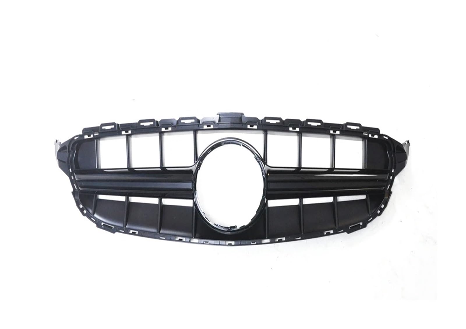 Front Kühlergrille Für Für Benz Für W205 Für C180 Für C200 Für C250 Für C300 Für C350 Für C43 Grill Für E63 Stil Frontgrill Obere Stoßstange Haube Mesh Grid Auto Front Gitter(Schwarz) von Drkxdt