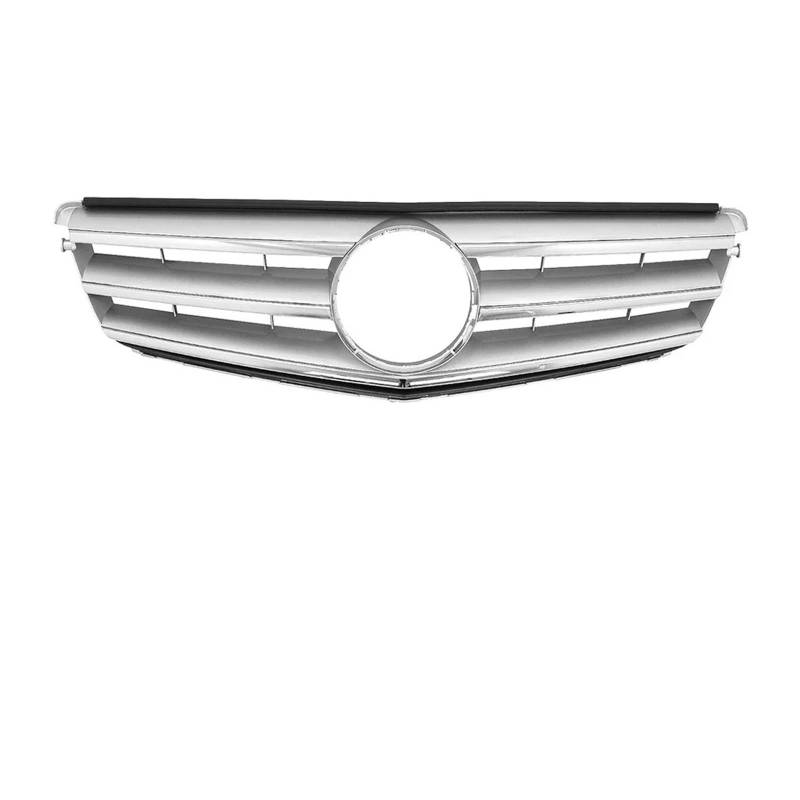 Front Kühlergrille Für Für W204 Kühlergrill Für Benz Für C-Klasse Für C204 Für S204 Für C180 Für C200 Für C250 Für C300 Für C350 Frontstoßstange Grille Auto Front Gitter(Sport-Chrome Silver) von Drkxdt