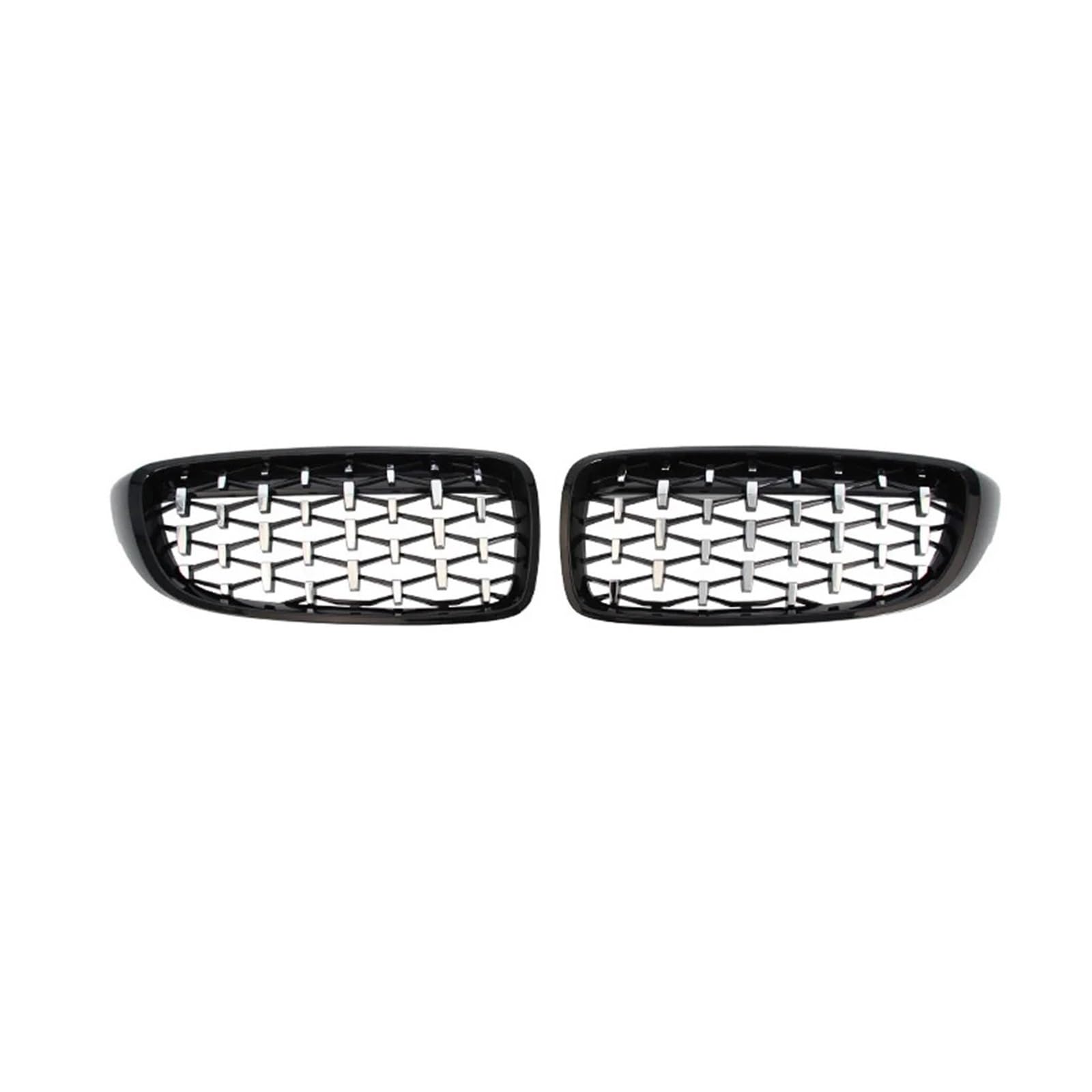 Front Kühlergrille Für M4 Für M3 Für 4 Serie Racing Grill Für F32 Für F33 Für F36 Für F80 Für F82 Für F83 Frontschürze Diamant Form Styling Auto Front Gitter(Black Silver) von Drkxdt